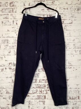 Judy Blue Navy Cargo Drawstring Pants 14W